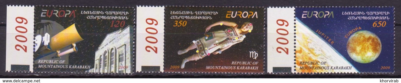 EUROPA CEPT 2009 NAGORNO KARABAKH Armenia ASTRONOMY SPACE MNH SET OF 3 - 2009