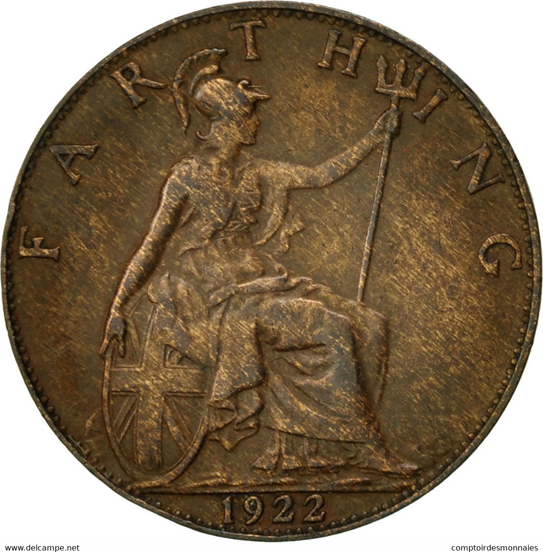 Monnaie, Grande-Bretagne, George V, Farthing, 1922, TB+, Bronze, KM:808.2 - B. 1 Farthing