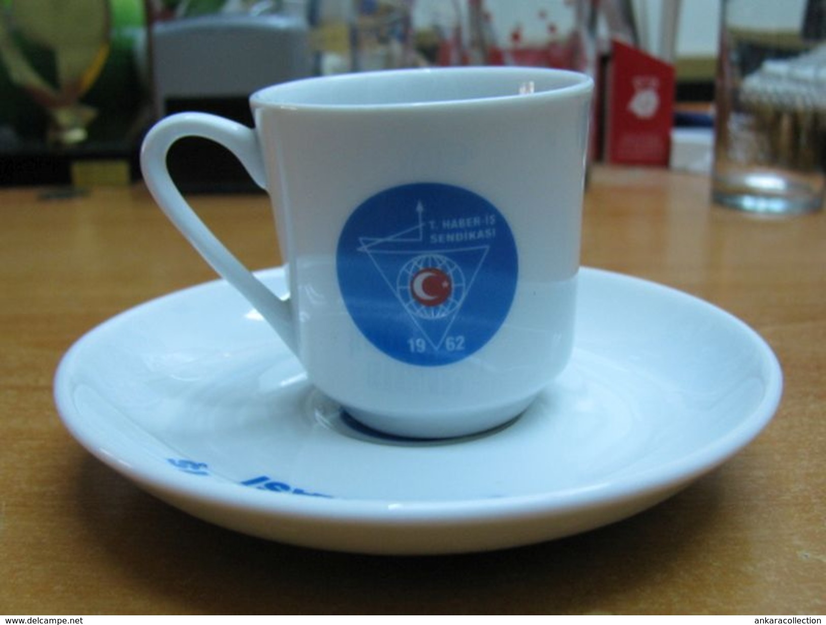 AC - TURKEY HABER IS TRADE UNION PORCELAIN COFFEE CUP - MUG & SAUCER FROM TURKEY - Tasas