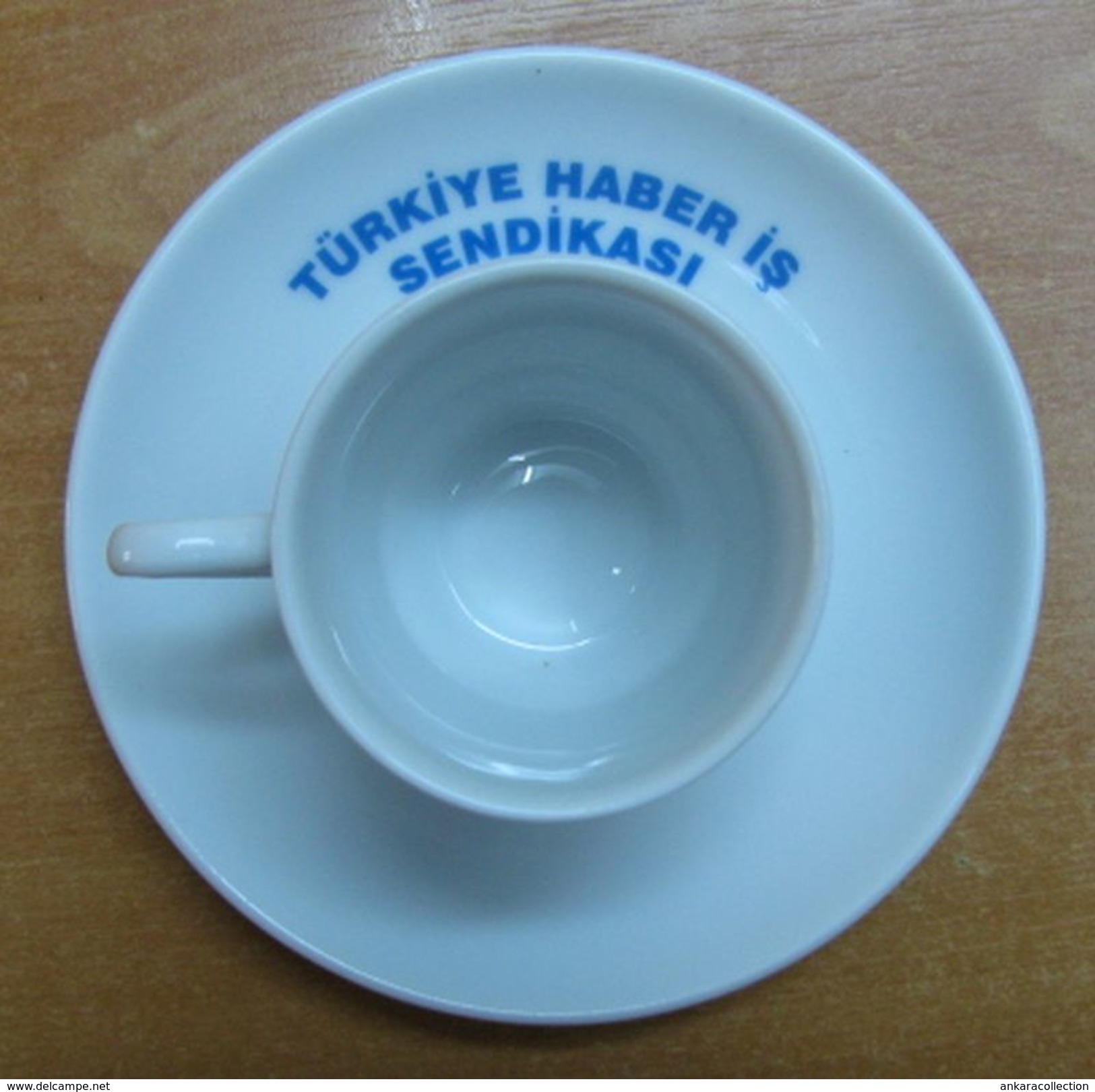 AC - TURKEY HABER IS TRADE UNION PORCELAIN COFFEE CUP - MUG & SAUCER FROM TURKEY - Kopjes