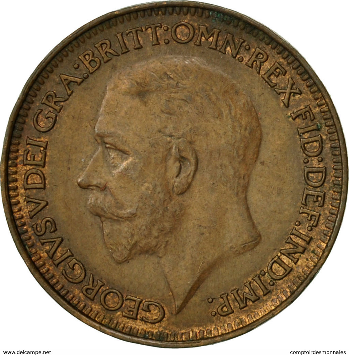 Monnaie, Grande-Bretagne, George V, Farthing, 1929, TTB+, Bronze, KM:825 - B. 1 Farthing