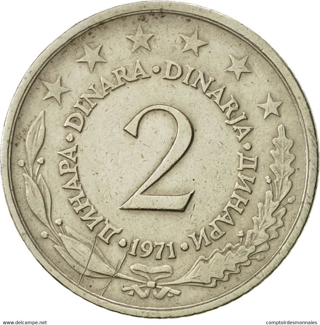 Monnaie, Yougoslavie, 2 Dinara, 1971, TTB+, Copper-Nickel-Zinc, KM:57 - Joegoslavië