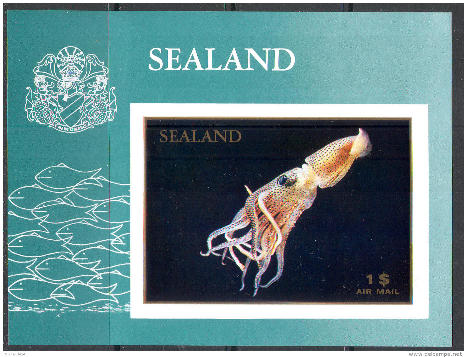 2576 ✅ Fauna Animals Marine Life Fishes Dolphins 1970 Sealand 5v+S/s MNH ** Imperf Imp - Vita Acquatica