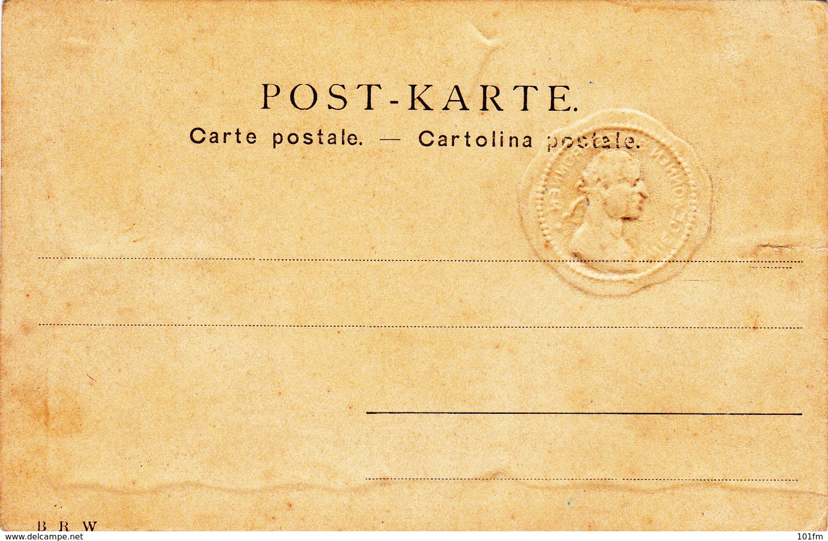 Unidentified German Or Austrian  Coin On Postcard, Early 1900, Embossed - Coins (pictures)