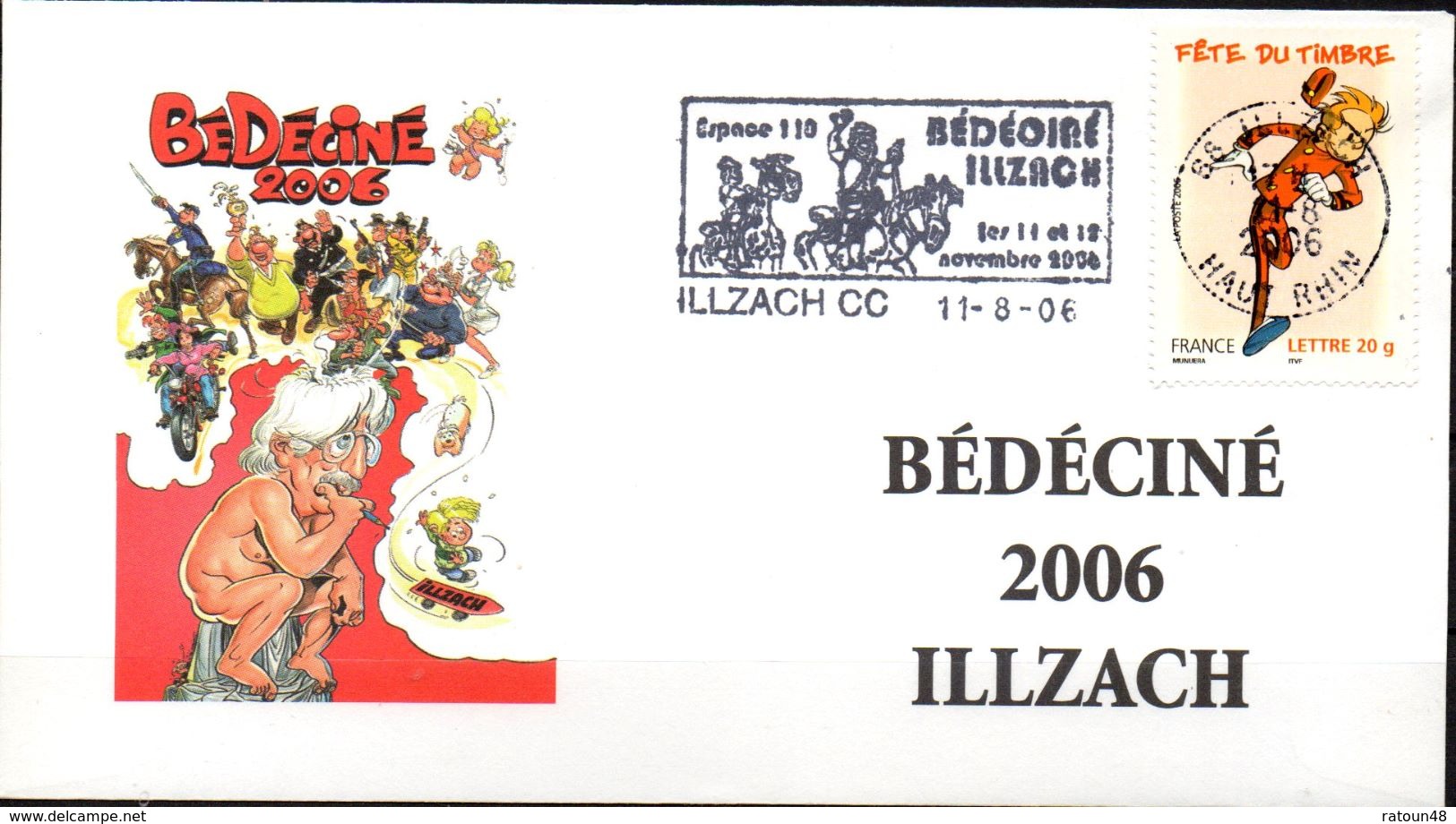 Enveloppe Illustrée "Bédéciné 2006 ILLZACH - Les 11 Et 12 Novembre - Bandes Dessinées