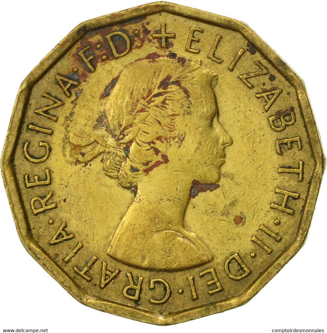 Monnaie, Grande-Bretagne, Elizabeth II, 3 Pence, 1963, TTB, Nickel-brass, KM:900 - F. 3 Pence