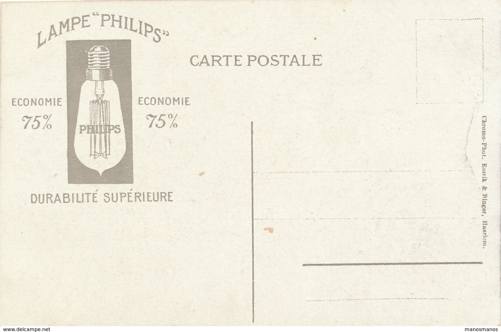 362/25 - LAMPES PHILIPS - HOLLANDE  - Carte Illustrée Paysanne Hollandaise No 1 - ETAT NEUF - Non Classés