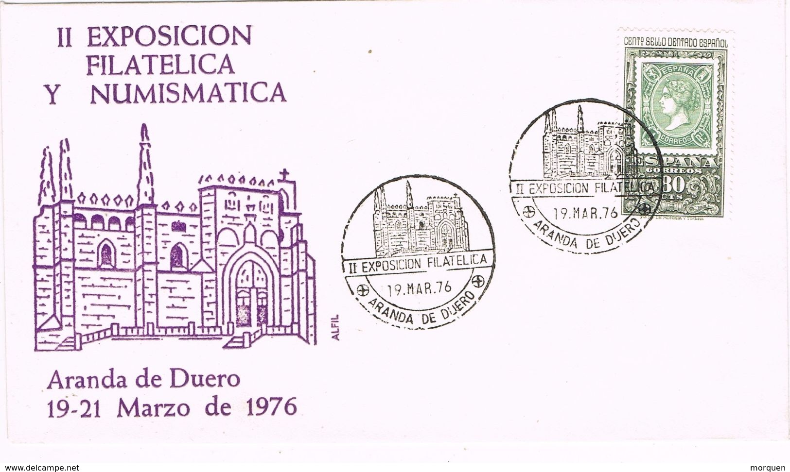 24802. Carta Exposicion ARANDA De DUERO (Burgos) 1976. II Exposicion Filatelica - Cartas & Documentos