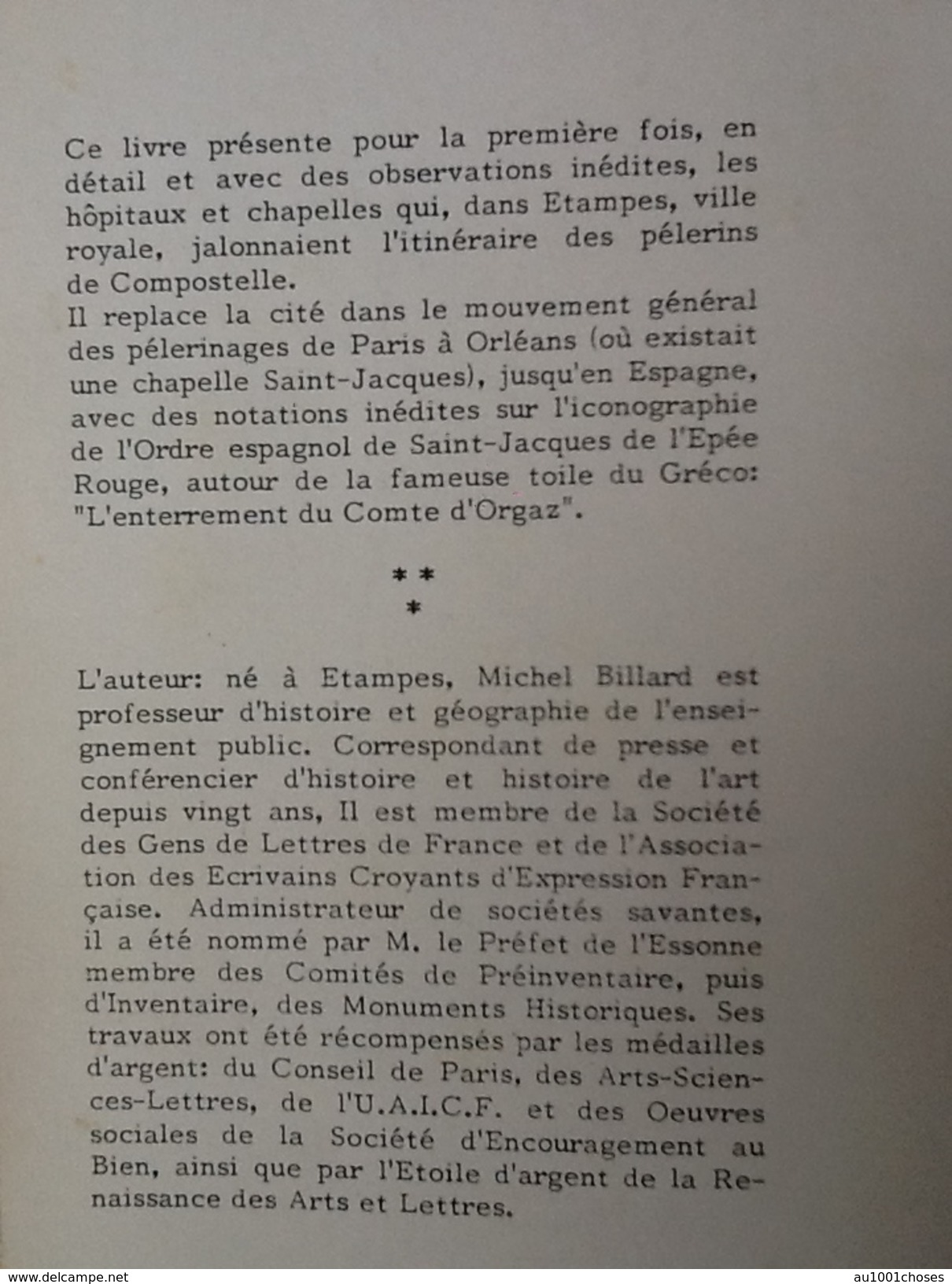 A La Découverte D' Etampes Michel Billard Sur Les Pas Des Pélerins De Saint-Jacques De Compostelle - Ile-de-France