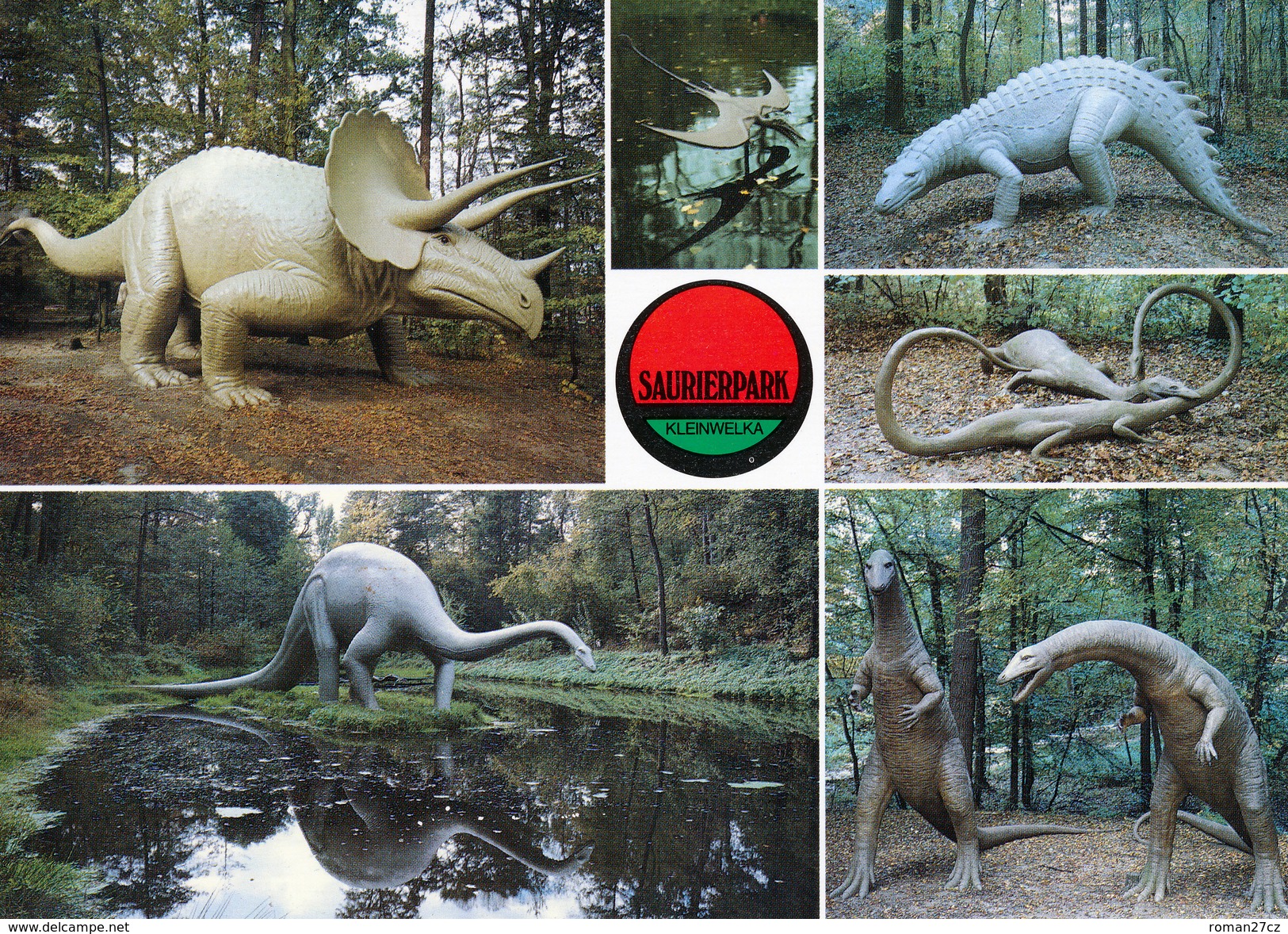Saurierpark Kleinwelka, Germany, Ca. 1980s, Dinosaur - Triceratops, Diplodocus, Plateosaurus, Tranystropheus,Nothosaurus - Bautzen