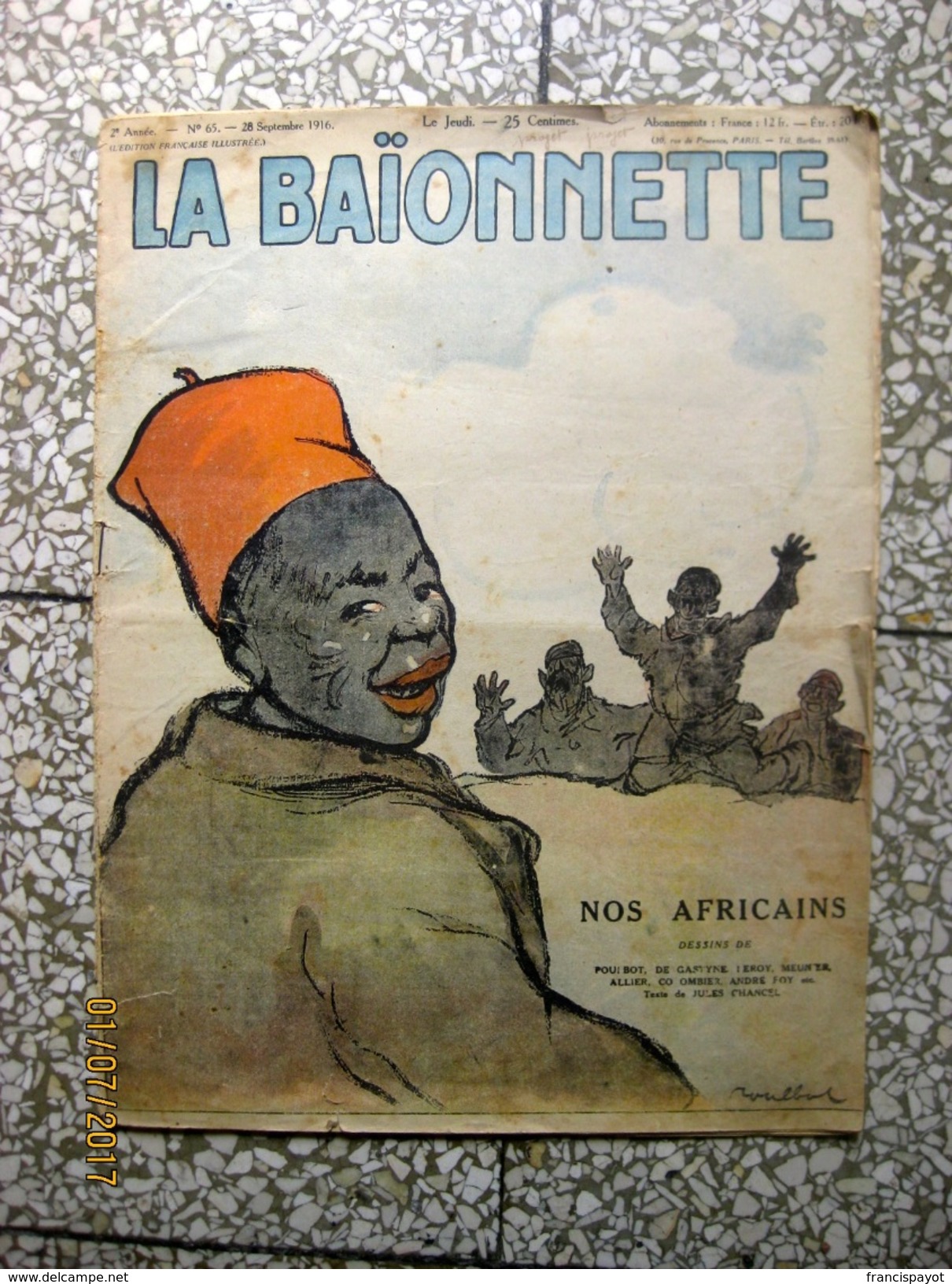 France:  La Baïonnette, Journal Satirique 28 Septembre 1916 - Andere & Zonder Classificatie