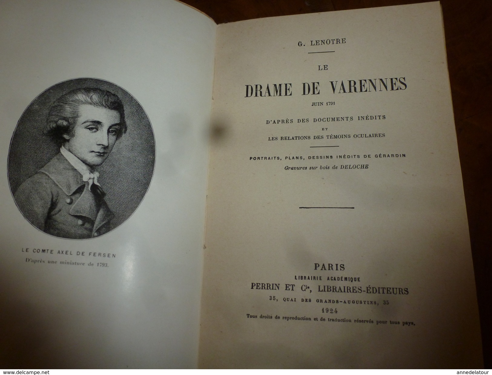 1924  Le Drame De VARENNES En 1791, Par G. Lenotre---dessins De Gerardin---Gravures Sur Bois De Deloche - 1901-1940