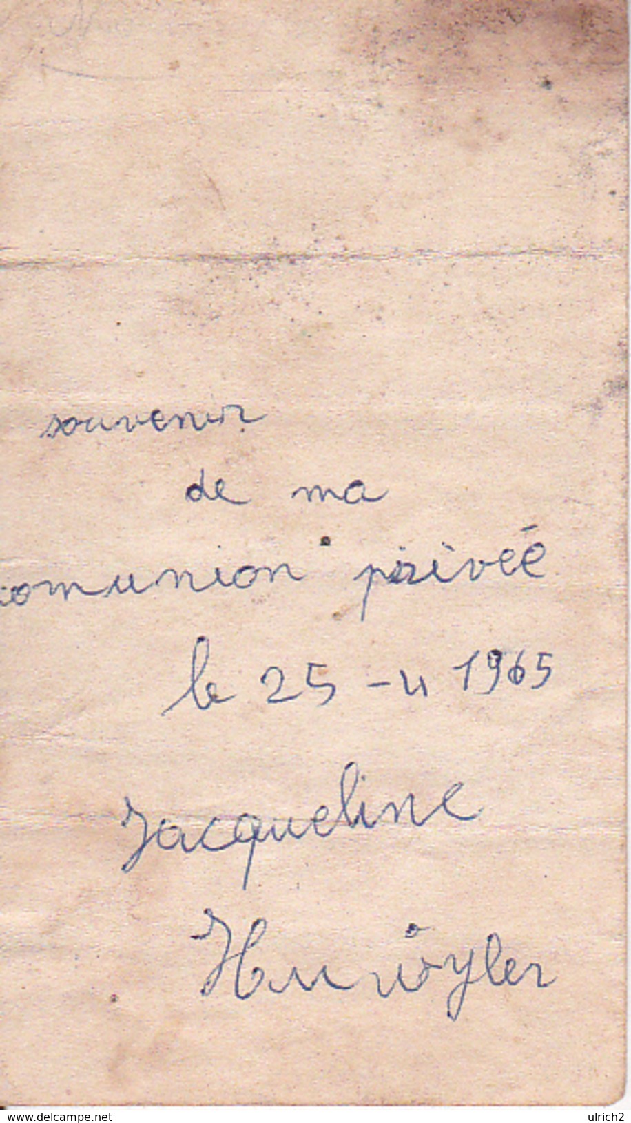 Andachtsbild - Image Pieuse - Avec Ses Anges... - Communion Privée - 1965 - 6*10cm (29444) - Andachtsbilder