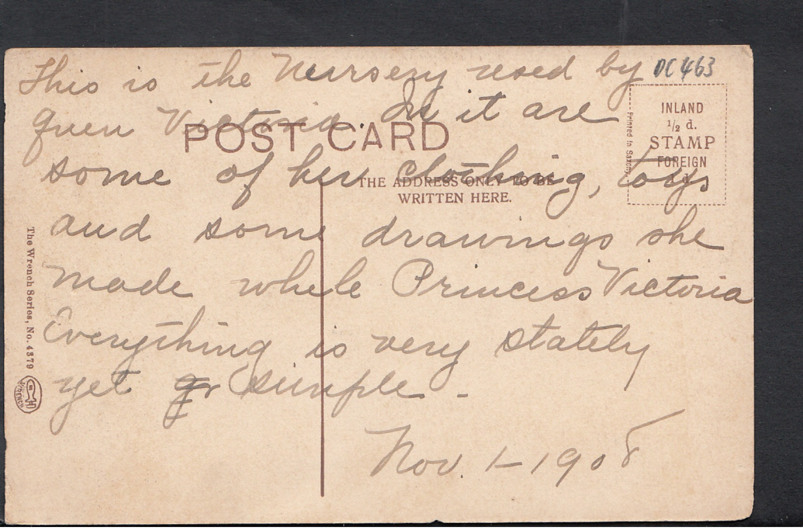 London Postcard - The Nursery, Kensington Palace  DC463 - Other & Unclassified
