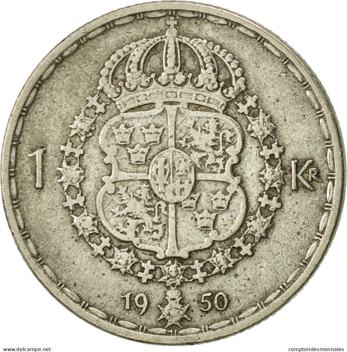 Monnaie, Suède, Gustaf V, Krona, 1950, TB+, Argent, KM:814 - Suède