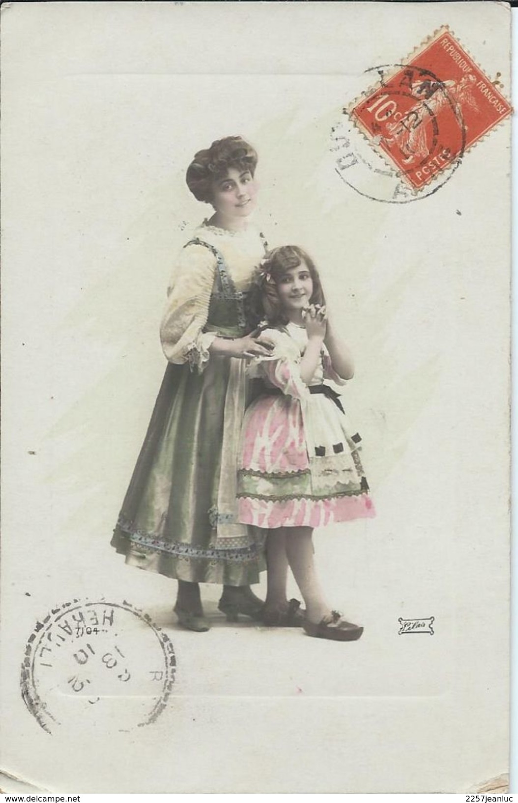 CPA -  Fantaisie 1911 - Jeune Femme Avec Une Jeune Fille - Femmes