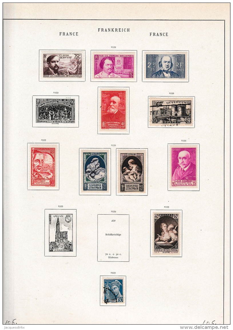 France          Page With Stamps - Gebruikt