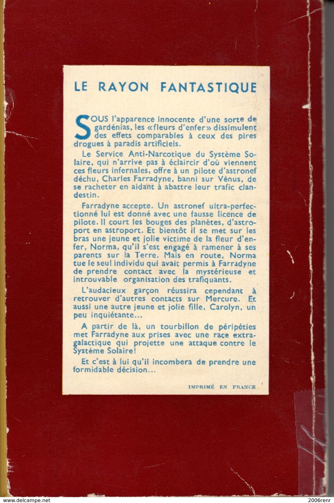 LA FLEUR DIABOLIQUE DE GEORGE O. SMITH Rayon Fantastique. N° 35 E.O. Etat Moyen. Voir... - Le Rayon Fantastique