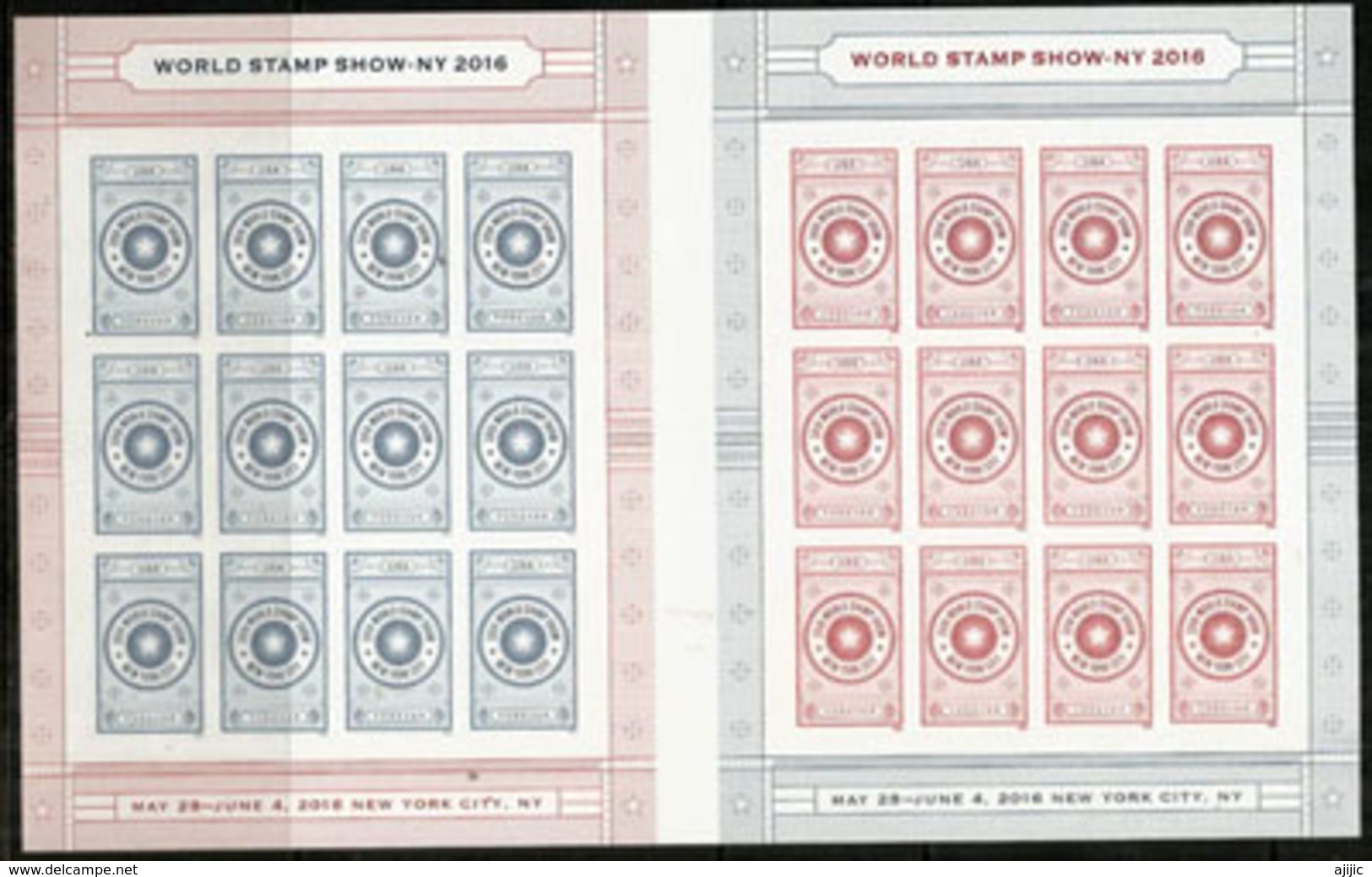 World Stamp Show-NY 2016 Folio ** (classic Engraved 19th-century Newspaper Periodical Stamps) - Ganze Bögen