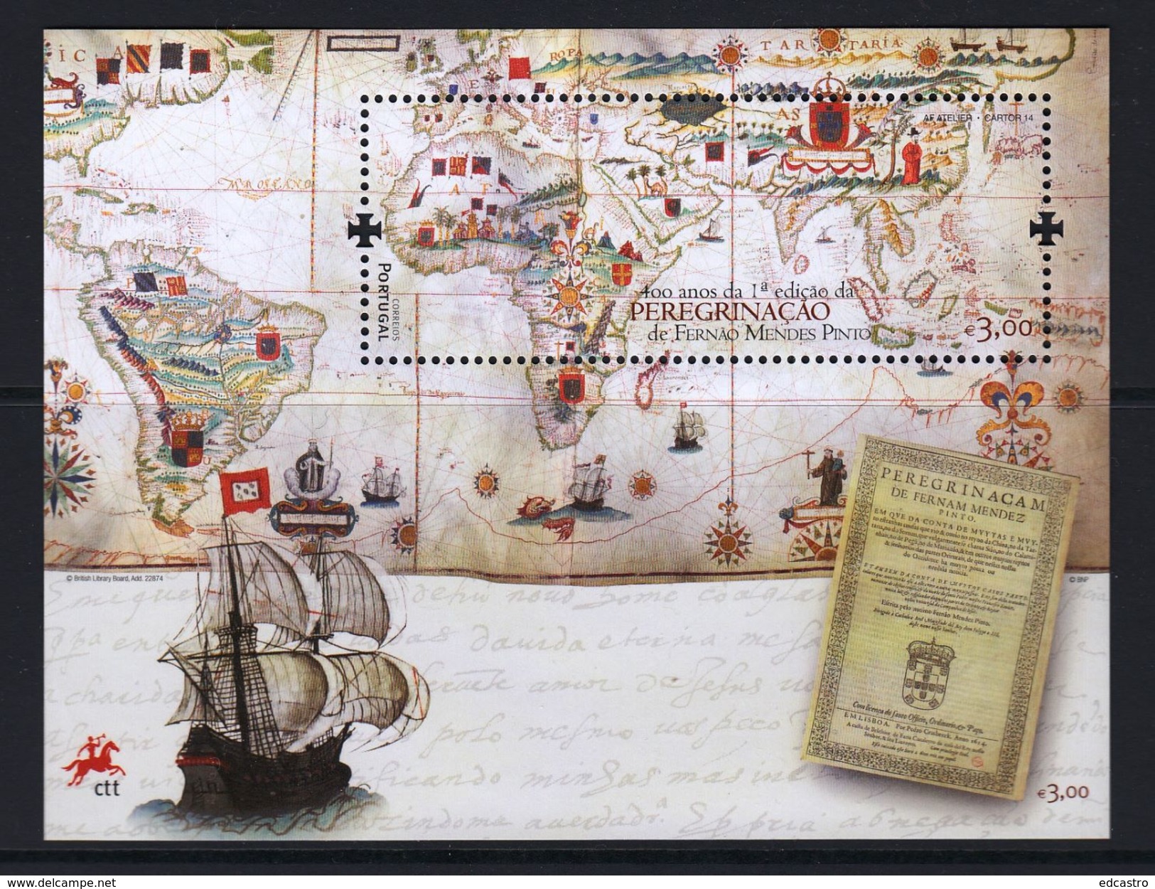 PORTUGAL  2014 MINIATURE SHEET 400 ANNIVERSARY PILGRIMAGE FERNAO MENDES PINTO - Nuovi