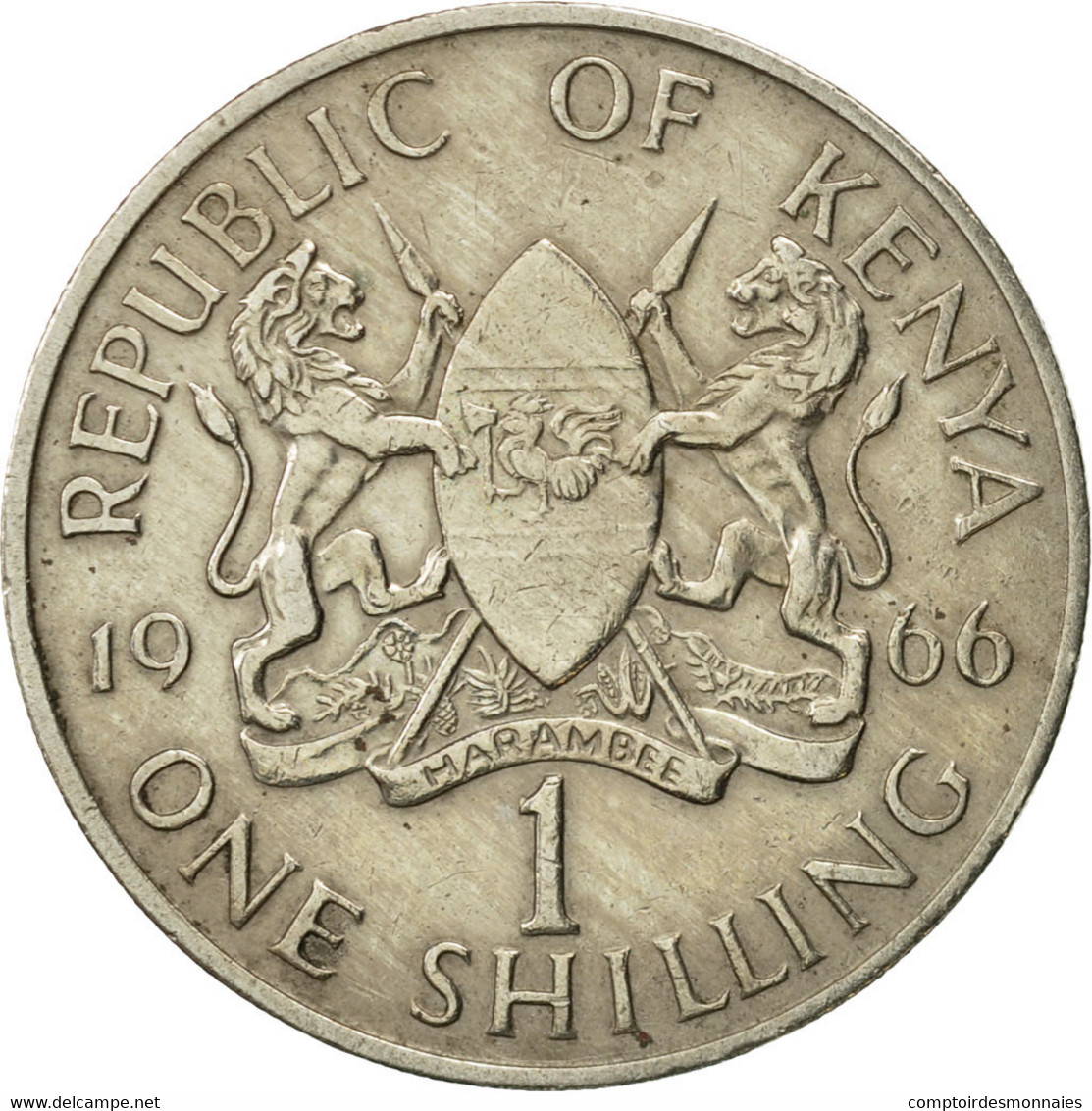 Monnaie, Kenya, Shilling, 1966, TTB+, Copper-nickel, KM:5 - Kenya