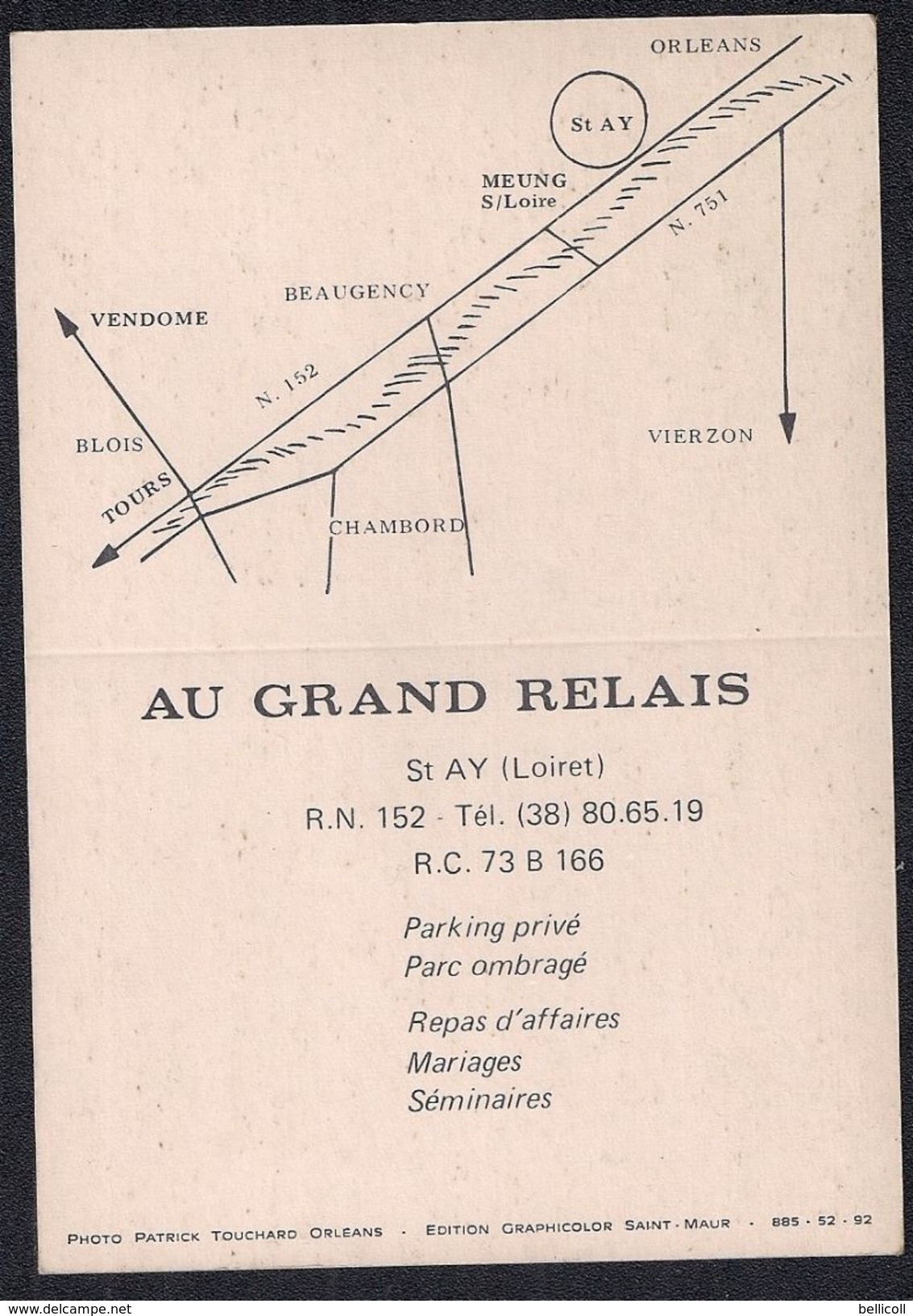 SAINT-AY - AU GRAND RELAIS R.N. 152 - Visiting Cards