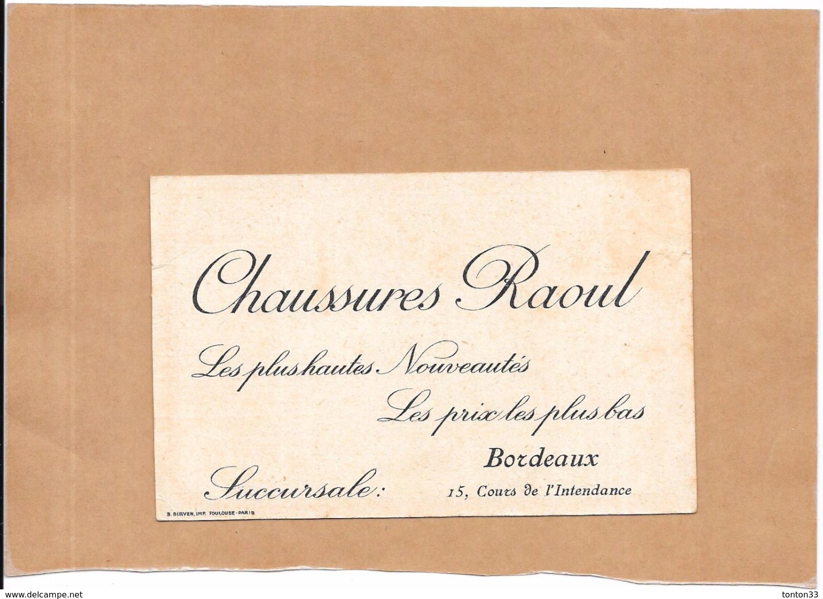 BORDEAUX - 33 -   CHROMOS Chaussures RAOUL Rue Sainte Catherine - PUB - Capucine Indifférence  - ENCH2906/146 - - Autres & Non Classés