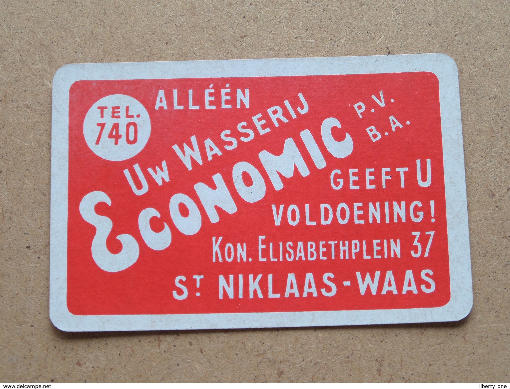 Alléén Uw Wasserij ECONOMIC Geeft U Voldoening St. Niklaas-Waas ( JOKER ) - ( Details - Zie Foto´s Voor En Achter ) !! - Cartes à Jouer Classiques