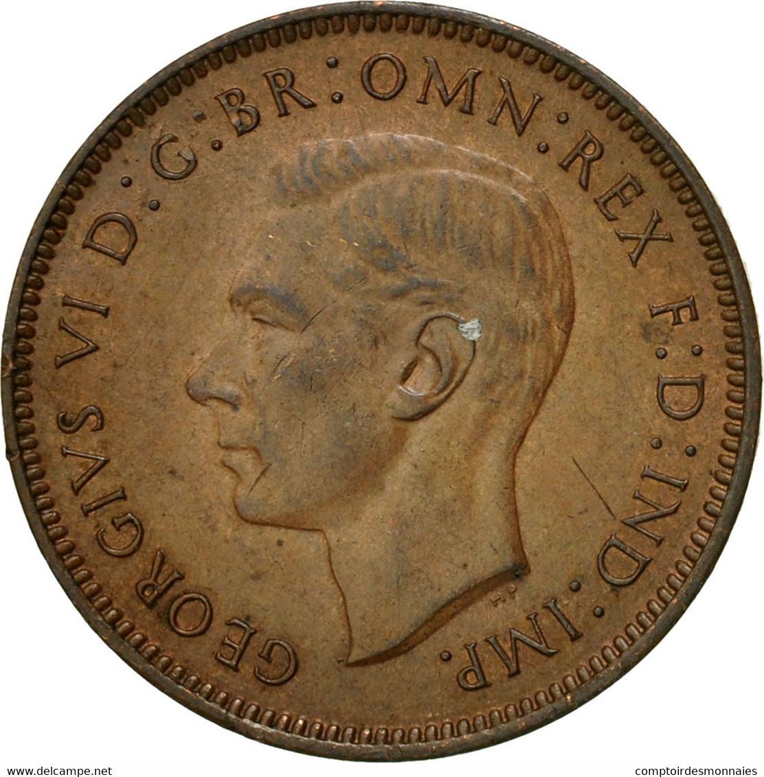 Monnaie, Grande-Bretagne, George VI, Farthing, 1944, SUP, Bronze, KM:843 - B. 1 Farthing