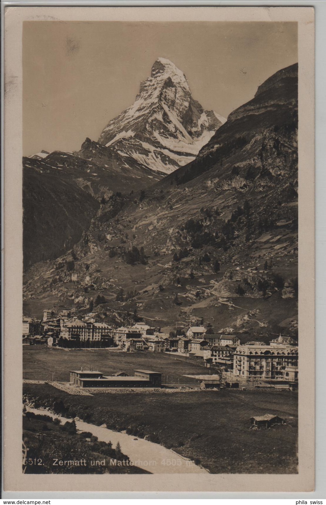 Zermatt - Vue Generale Et Le Mont-Cervin (Matterhorn) Phototypie No. 6512 - Zermatt