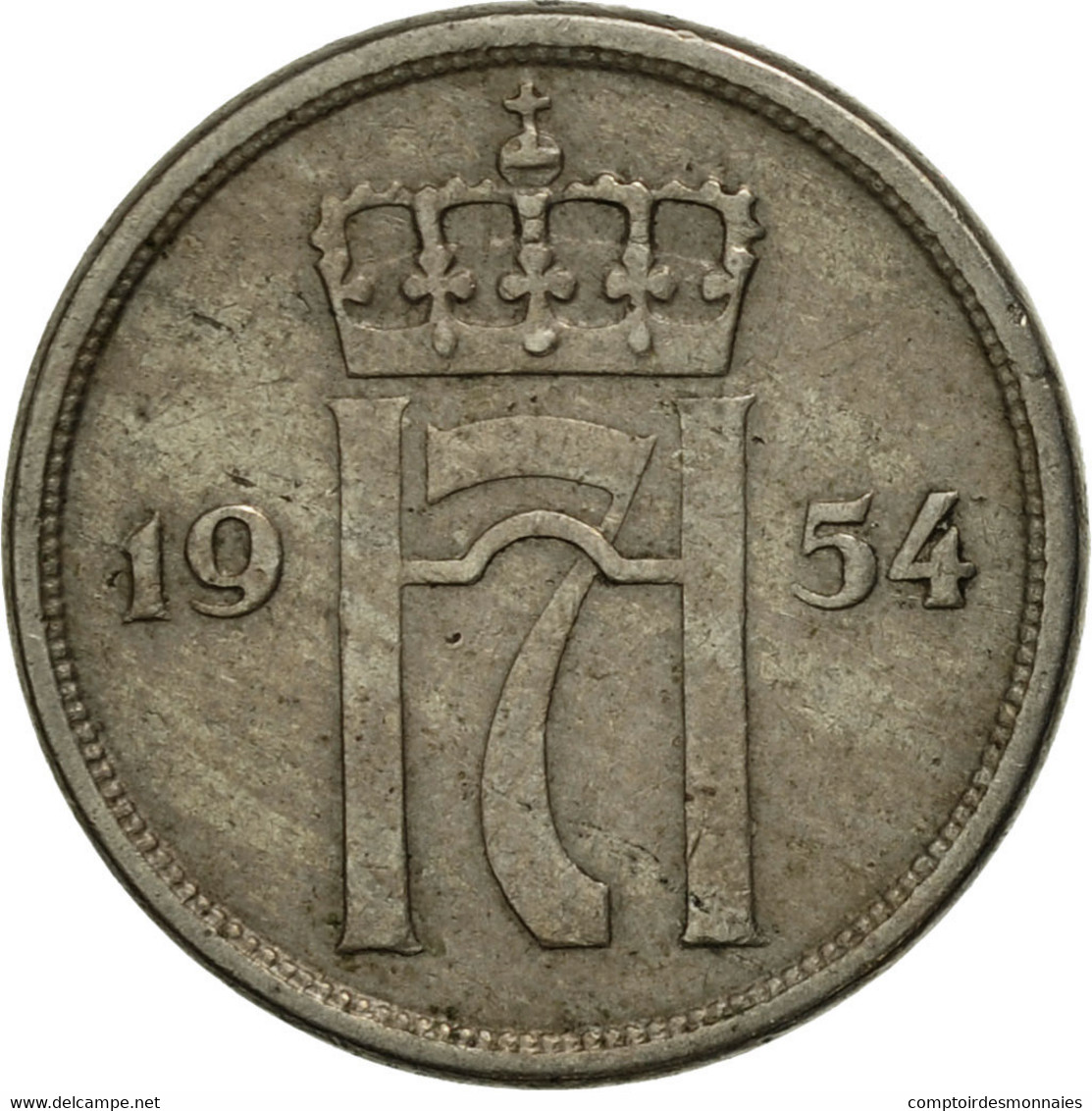 Monnaie, Norvège, Haakon VII, 10 Öre, 1954, TTB+, Copper-nickel, KM:396 - Norvège