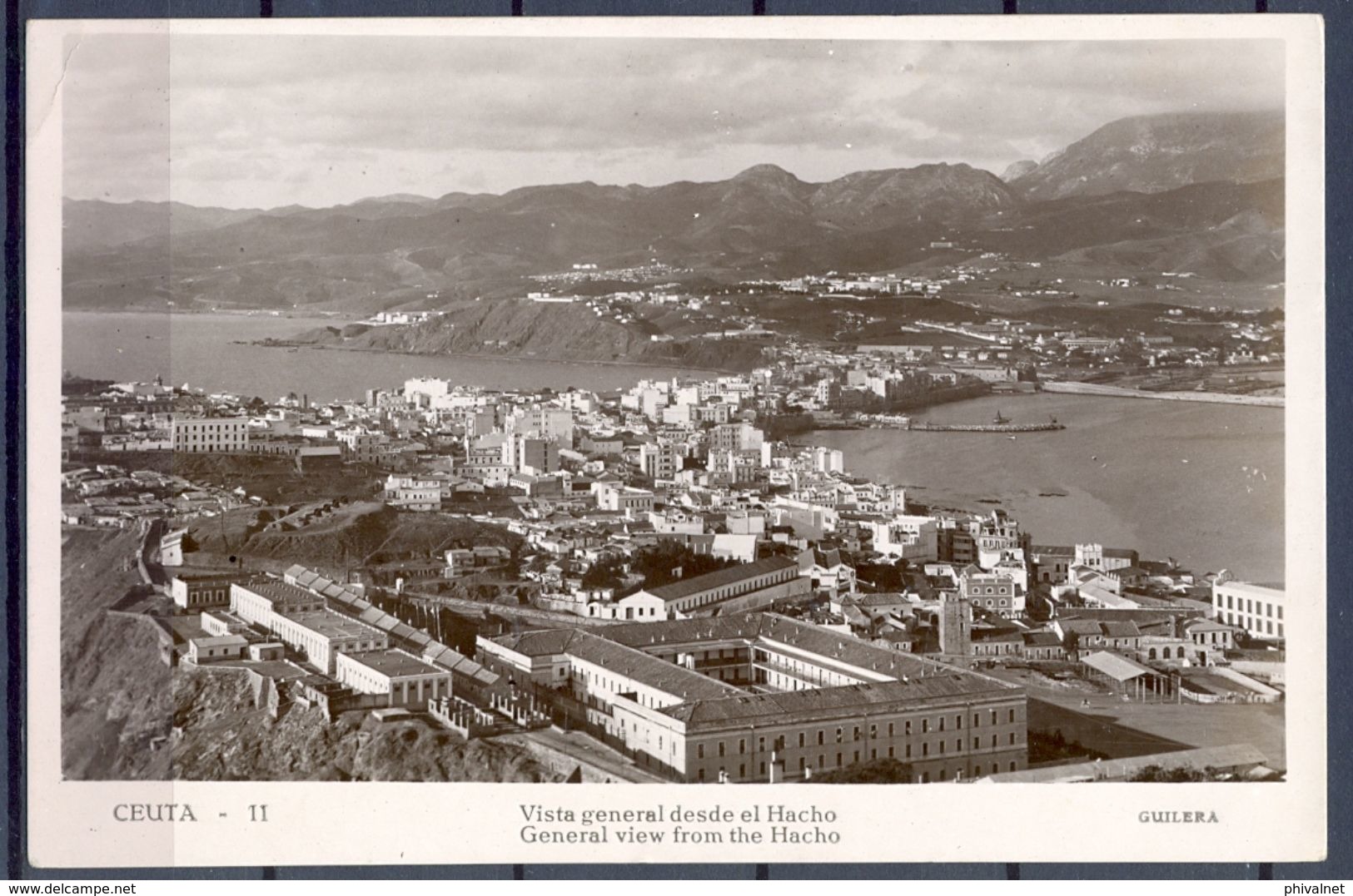 1934 , CEUTA , VISTA GENERAL DESDE EL HACHO , TARJETA POSTAL CIRCULADA - Ceuta