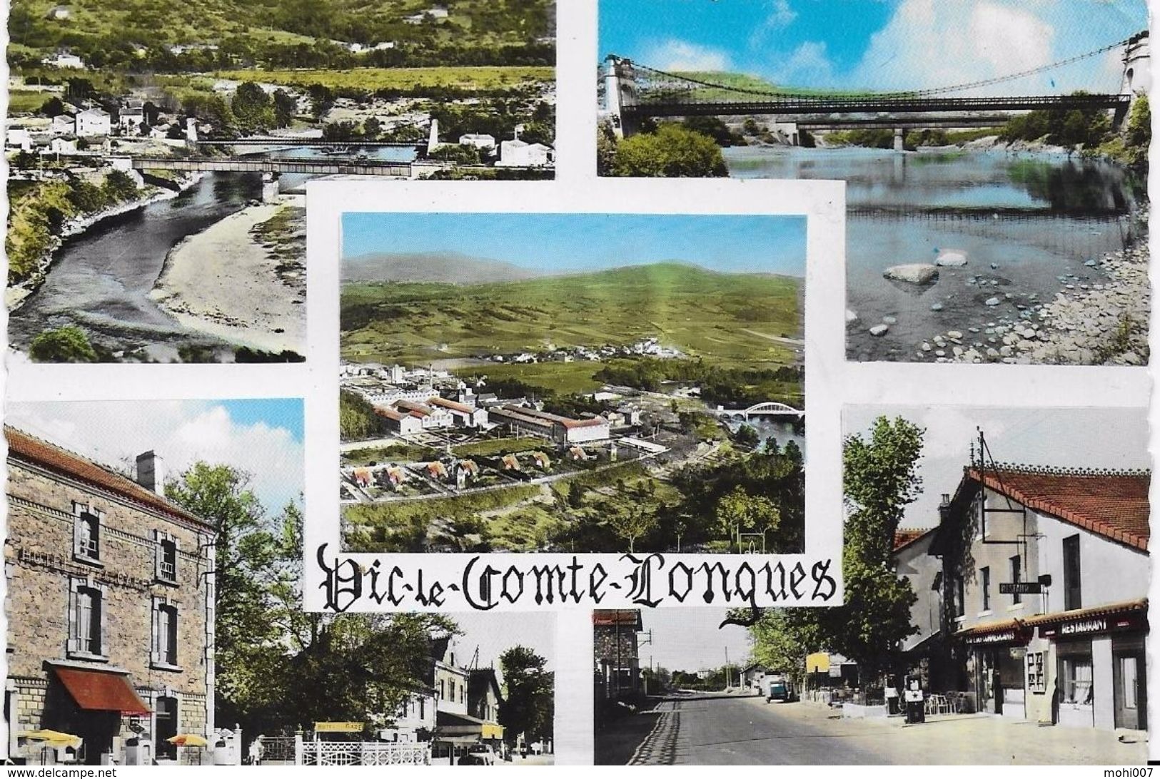 VIC LE COMTE LONGUES (PUY DE DOME - 63) - BELLE CPSM MULTIVUES - Vic Le Comte