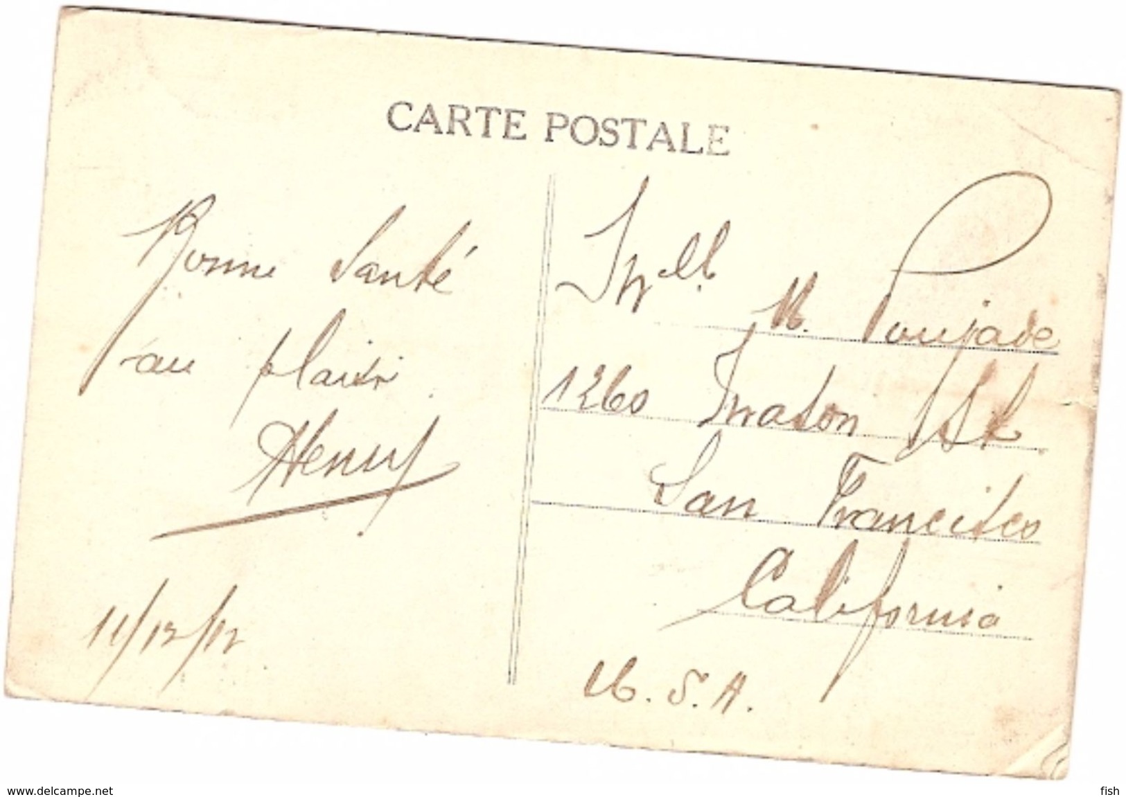 France & Circulad Postal, Bordeaux, Fontaine Des Girondins, S. Francisco California 1912 (30) - Denkmäler