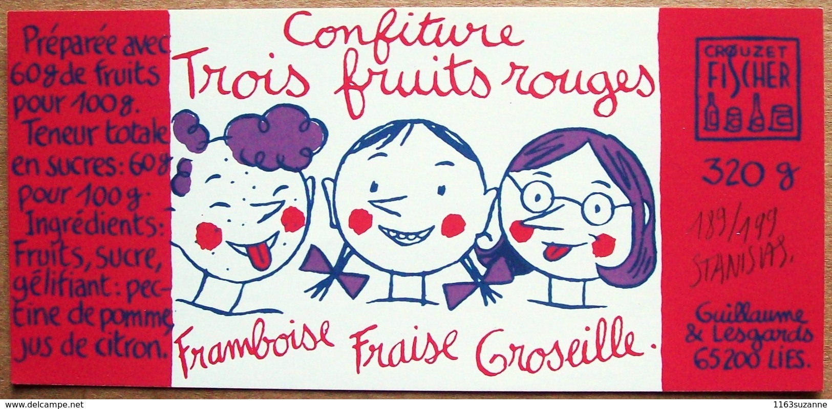 Etat Neuf > Etiquette Numérotée Et Signée Par STANISLAS : Confiture Trois Fruits Rouges (sérigraphie, 199 Exemplaires) - Illustrators S - V