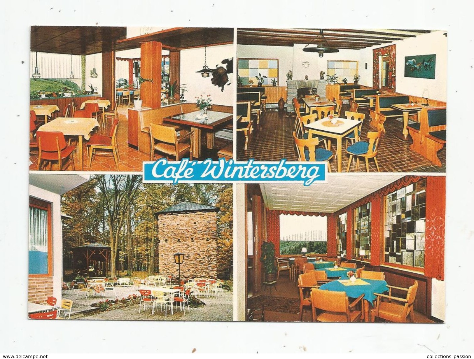 Cp, Commerce ,café WINTERSBERG , Allemagne , Multi Vues , BAD EMS , Vierge , Berghotel Garni - Cafés