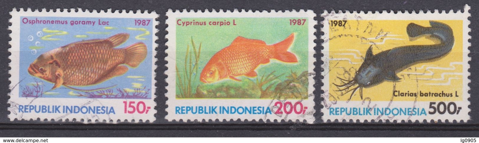 Indonesie Indonesia 1306-1308 Used ; Vissen, Fish, Poissons, Pescado 1987 NOW MANY STAMPS OF ANIMALS - Vissen