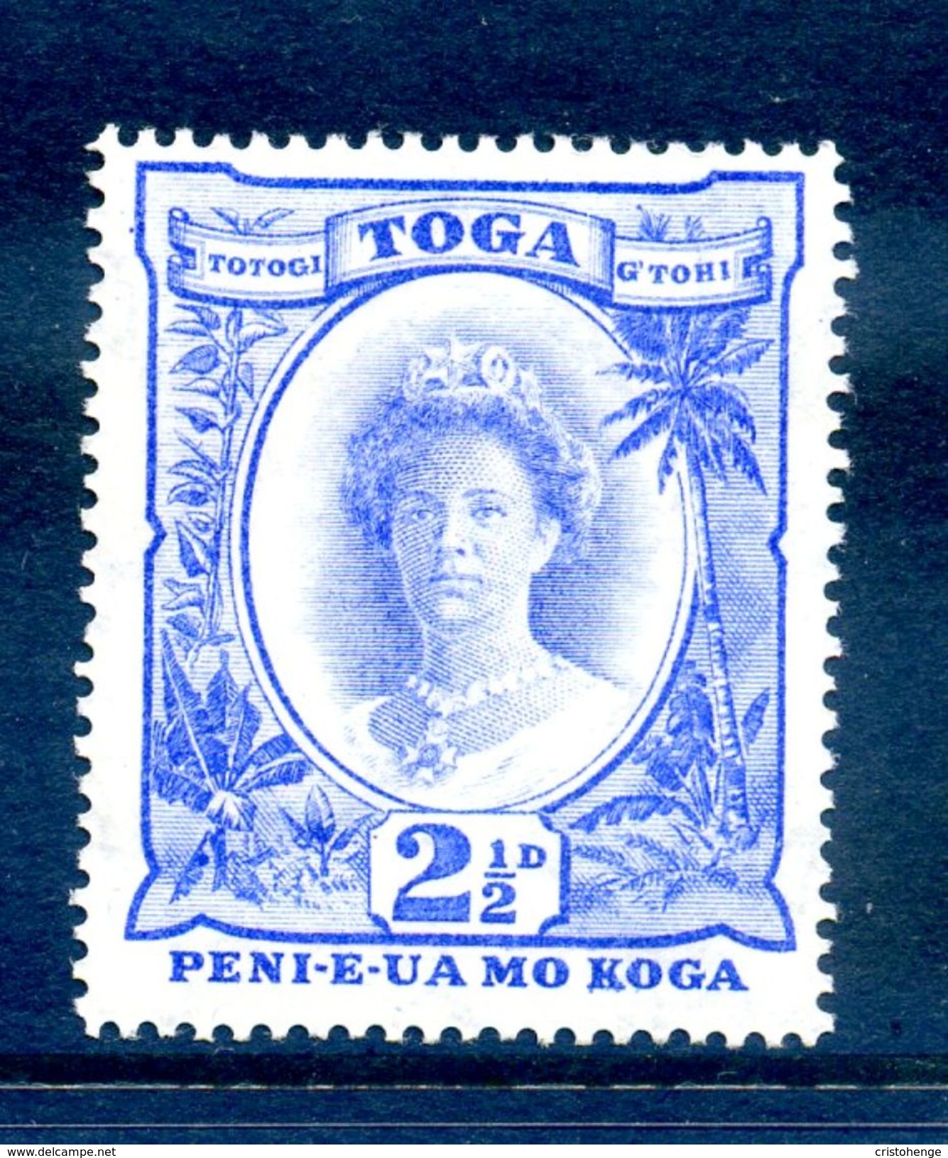 Tonga 1920-35 Pictorials (Wmk. Turtles) - 2½d Queen Salote HM (SG 59) - Tonga (...-1970)