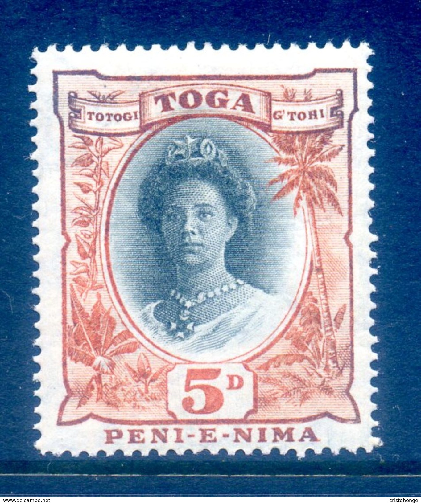 Tonga 1920-35 Pictorials (Wmk. Turtles) - 5d Queen Salote HM (SG 60) - Tonga (...-1970)