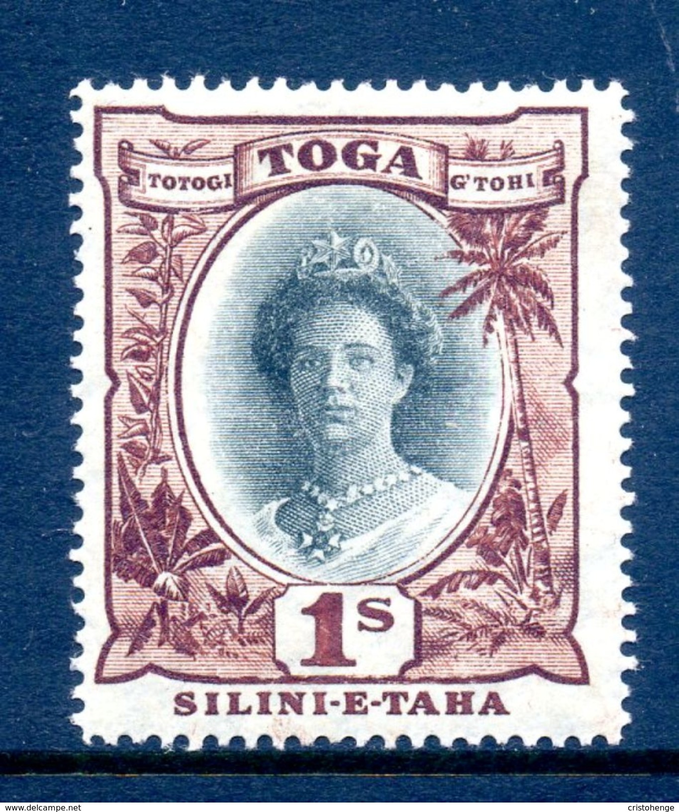 Tonga 1920-35 Pictorials (Wmk. Turtles) - 1/- Queen Salote HM (SG 63) - Tonga (...-1970)