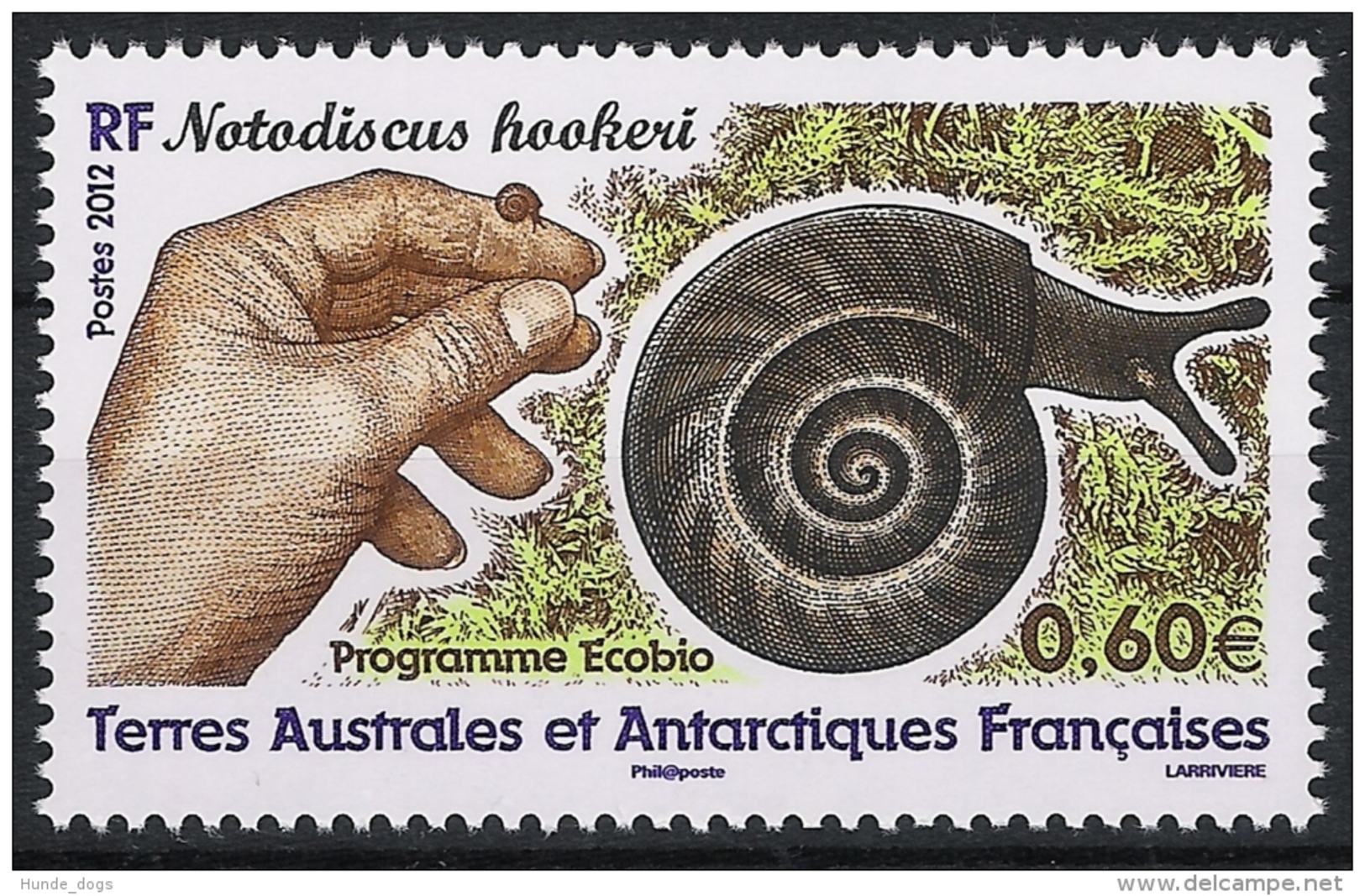 TAAF 2012 Fauna Schnecke Escargot ECOBIO Mi# 757 ** MNH - Unused Stamps
