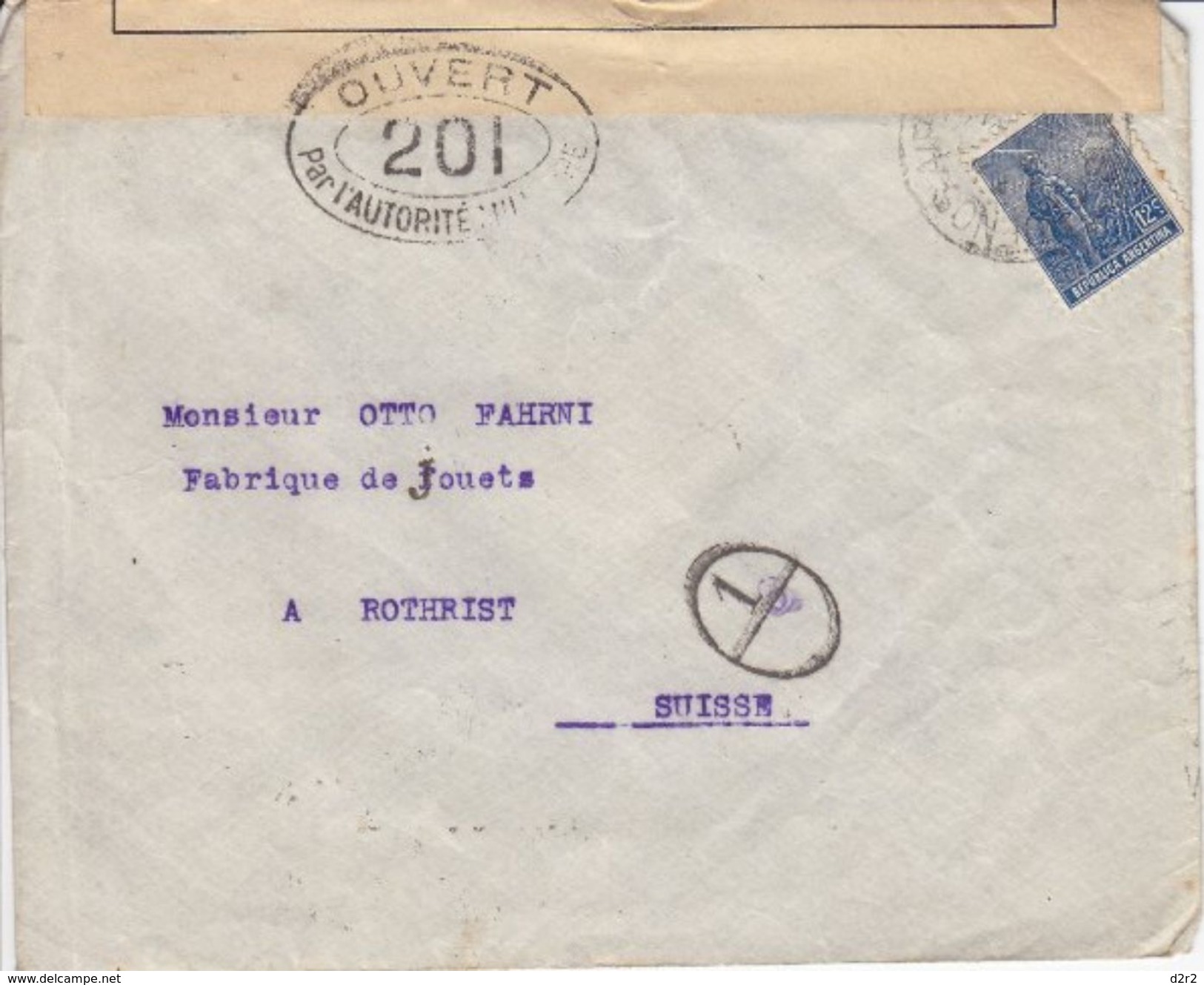 LETTRE CENSUREE POUR LA SUISSE - 1916 - DIVERS CACHETS - Lettres & Documents