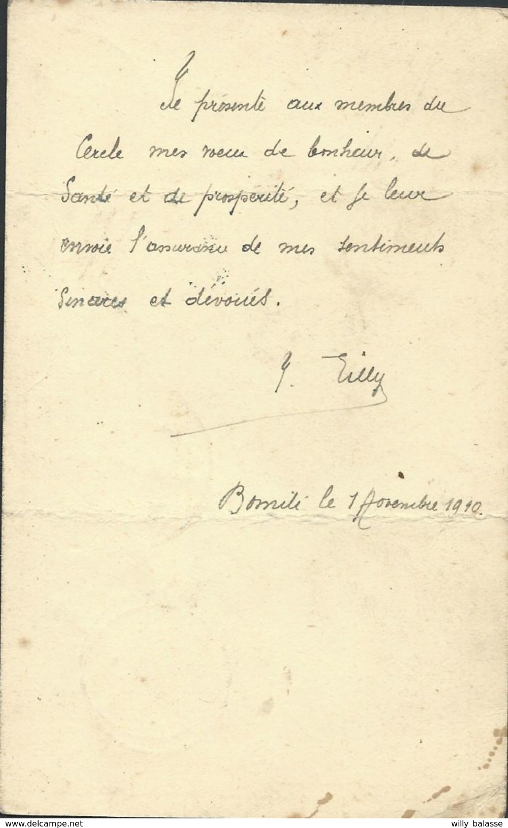 Ep 15c Surch CONGO BELGE Daté De Bomili 1-11-1910 Càd STANLEYVILLE/22/NOV. Pour Mons - Postwaardestukken