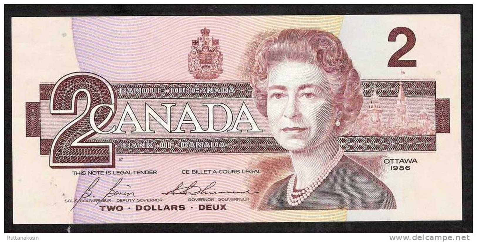 CANADA    P94c  2  DOLLARS  1986  UNC.   X    2 PCS - Canada