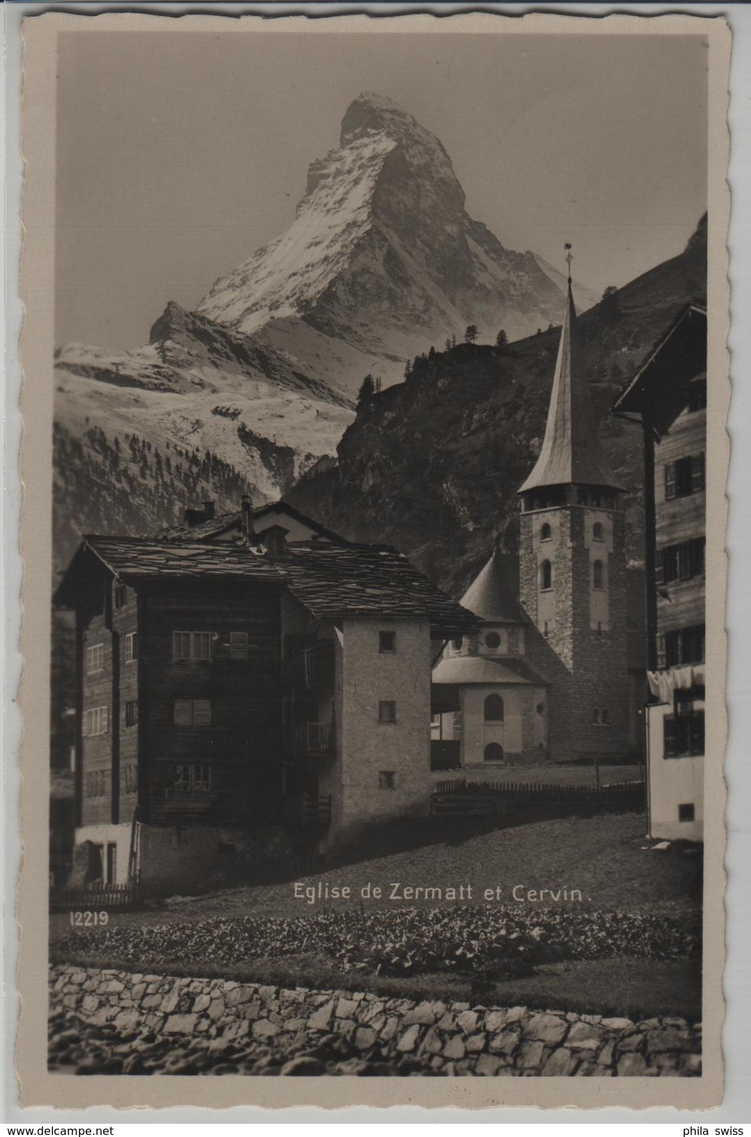 Eglise De Zermatt Et Cervin (Matterhorn) - Photo: Perrochet-Matile No. 12219 - Zermatt