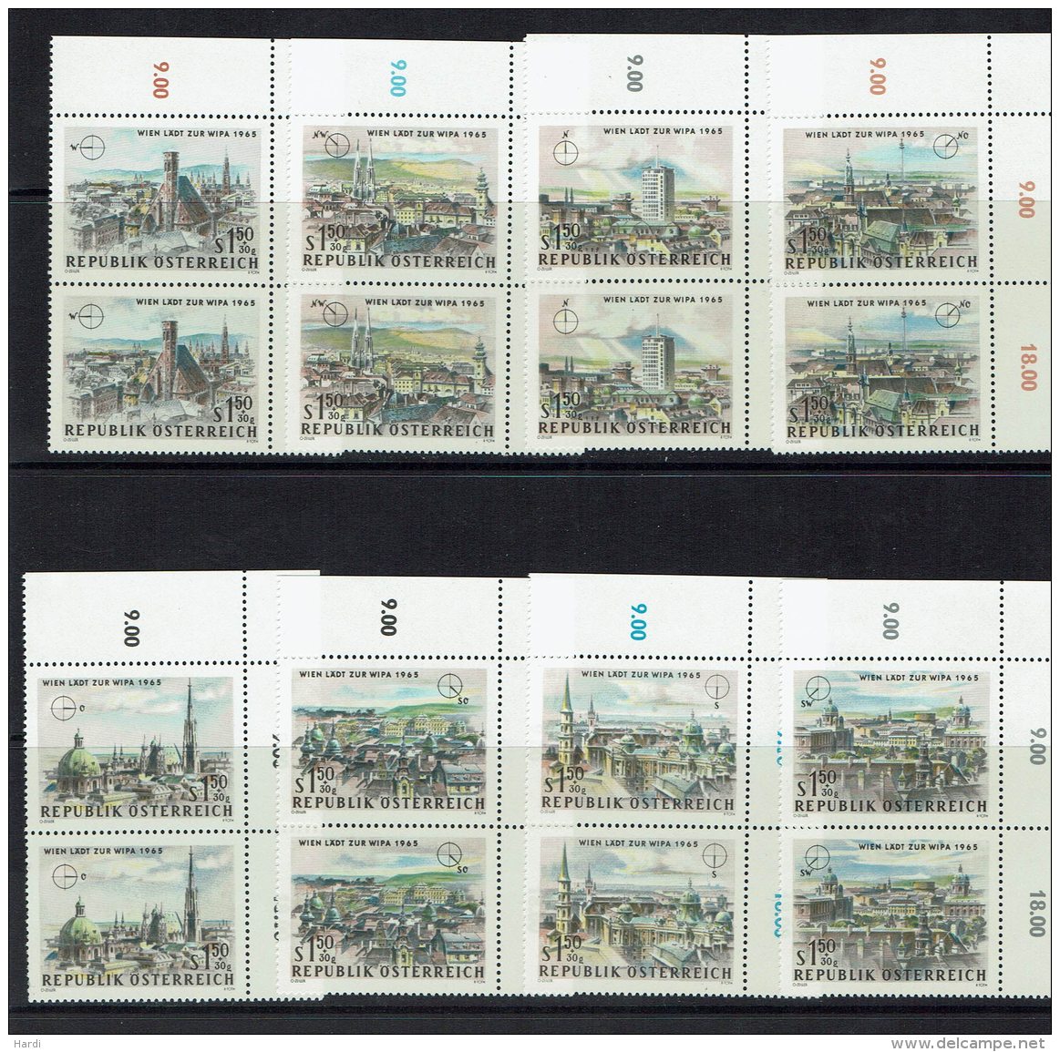 Österreich 1964, "WIPA 1965", MiNr 1164-1171** - Unused Stamps