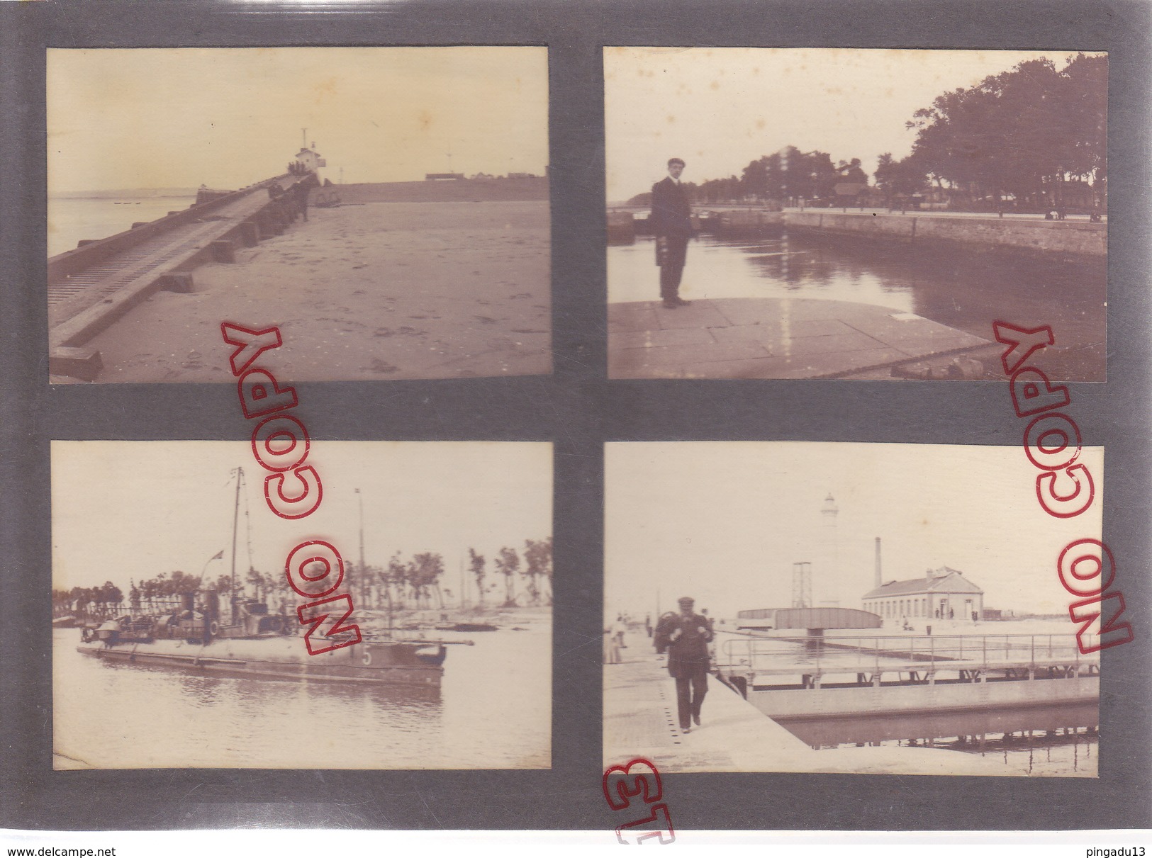 Ouistreham Calvados Début Années 20 Ensemble 4 Photos Très Beau Format Très Bon état - Bateaux