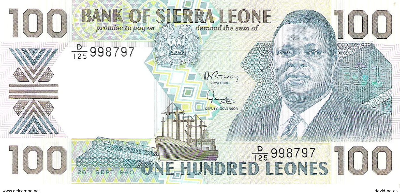 Sierra Leone - Pick 18c - 100 Leones 1990 - Unc - Sierra Leone