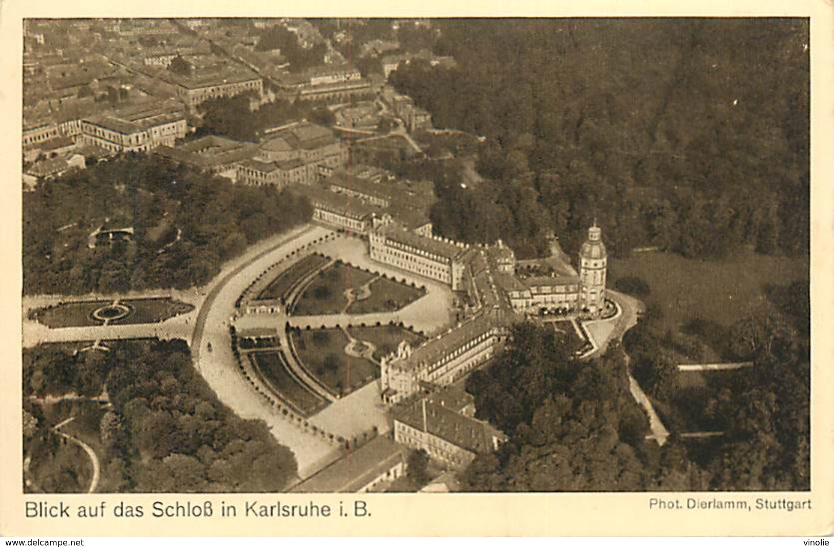 A-17.7269 :  IM ZEPPELIN-LUFTCHIFF. BLICK AUF DAS SCHLOB IN KARLSRUHE I. B. - Dirigeables