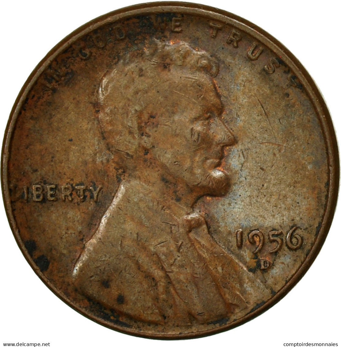 Monnaie, États-Unis, Lincoln Cent, Cent, 1956, U.S. Mint, Denver, TTB, Laiton - 1909-1958: Lincoln, Wheat Ears Reverse